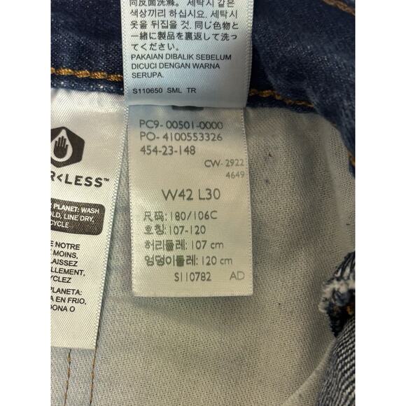 Levi's 501 Straight Button Fly Jeans Mens 42x30 Dark Wash Denim Western Work - Picture 11 of 11